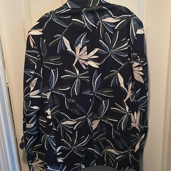 Stacy Adams Men’s Blue Green Floral Tropical Hawaiian Blazer Coat size 42L - Picture 5 of 6